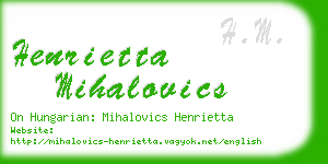 henrietta mihalovics business card